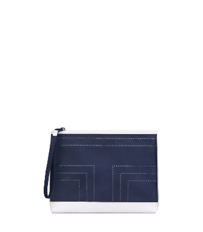 Shop Tory Sport Perforated-t Wristlet In Navy Blue