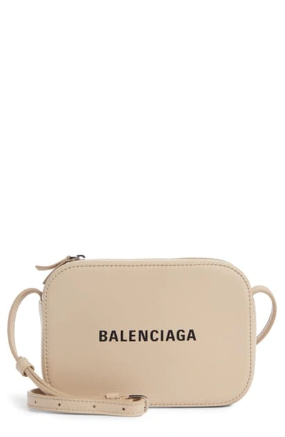 Shop Balenciaga Extra Small Everyday Calfskin Camera Bag In Light Beige/ Black
