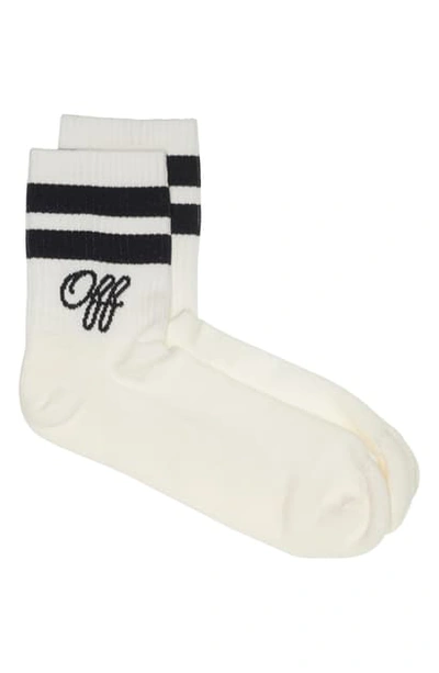 Shop Off-white Medium College Socks In White Black