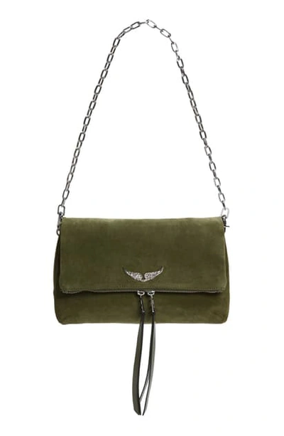 Zadig & Voltaire Rocky Suede Crossbody Bag in Green