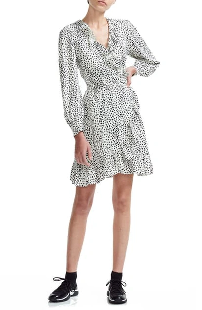 Shop Maje Rosana Long Sleeve Wrap Dress In White