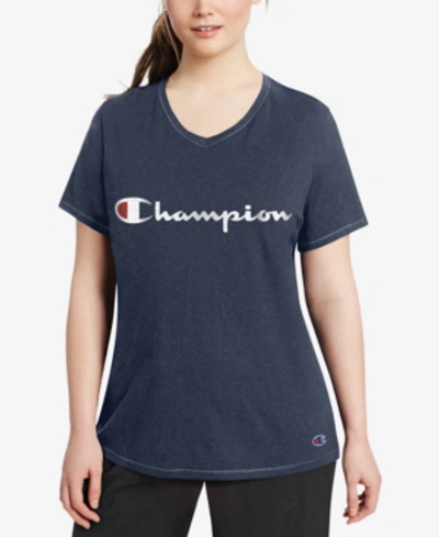 Shop Champion Plus Size Logo T-shirt In Venetian Purple