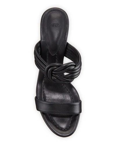 Shop Alexandre Birman Vicky Knotted Leather Block-heel Sandals In Black