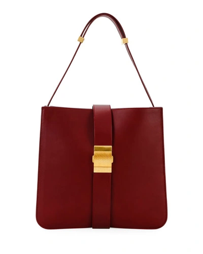 Shop Bottega Veneta Marie Napa Leather Shoulder Bag In Dark Red