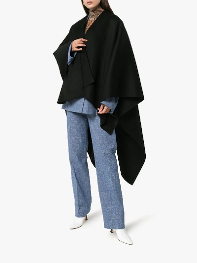 Shop Joseph Asymmetric Wrap Poncho In Black