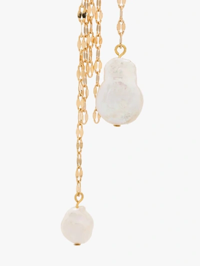 Shop By Alona Gold Chain Pearl Drop Earrings