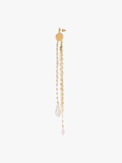 Shop By Alona Gold Chain Pearl Drop Earrings