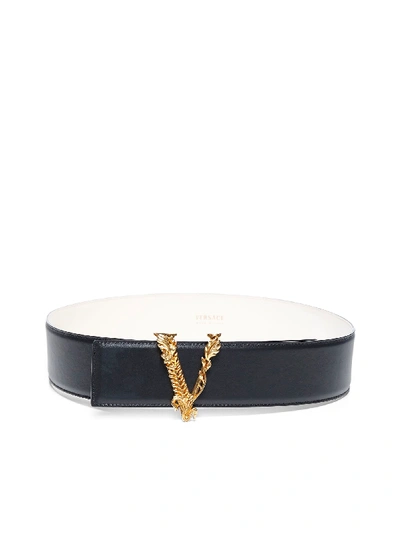 Shop Versace Belt In Nero Oro Tribute