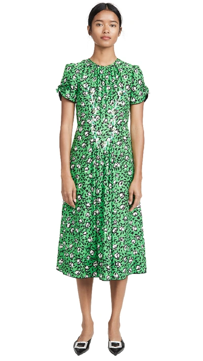 Shop Marc Jacobs The 40s Dress In Green Multi