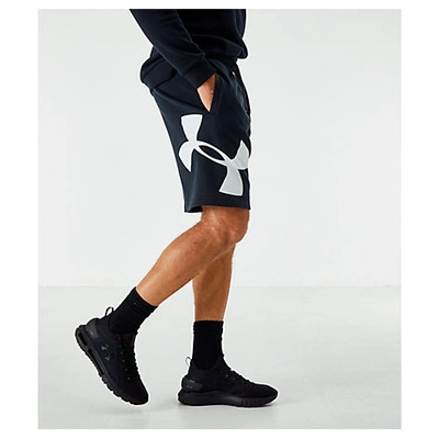 Shop Under Armour Men's Rival Fleece Logo Shorts In Black