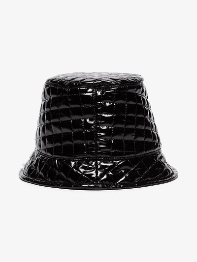 Shop Maison Michel Black Souna Quilted Vinyl Bucket Hat