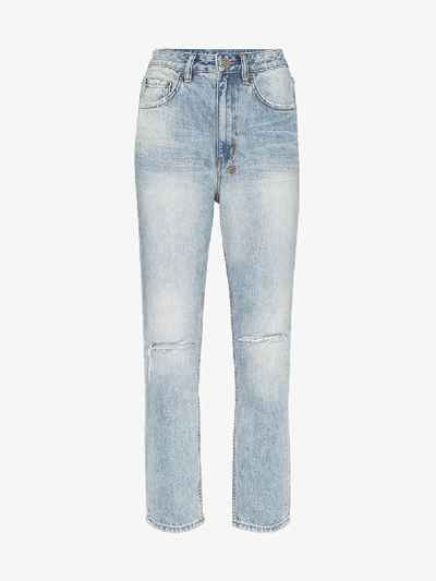 Shop Ksubi Chlo Wasted Mortal Ripped Jeans In Blue