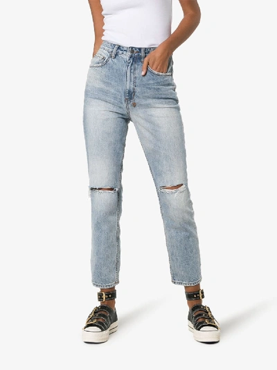 Shop Ksubi Chlo Wasted Mortal Ripped Jeans In Blue