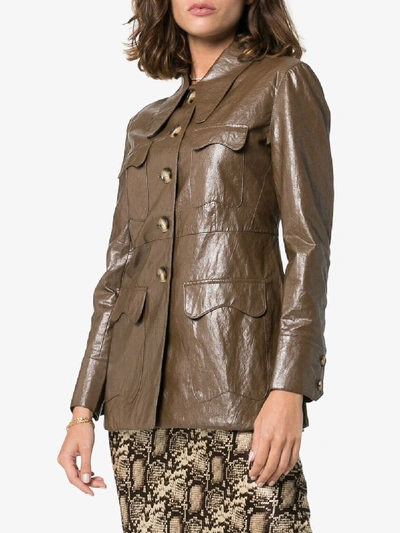 Olivia Faux Leather Jacket In Brown