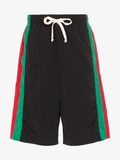 Shop Gucci Web Stripe Bermuda Shorts In Multicolour