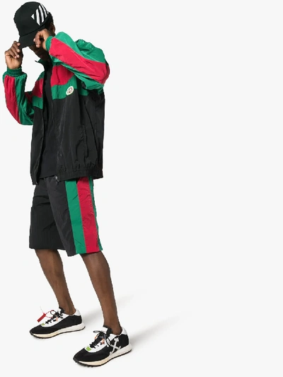 Shop Gucci Web Stripe Bermuda Shorts In Multicolour