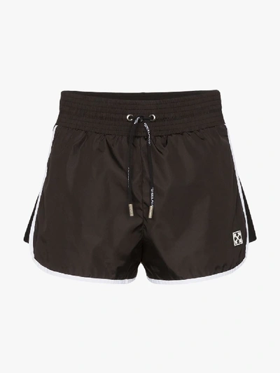 Shop Off-white High Waist Boxing Shorts In Black