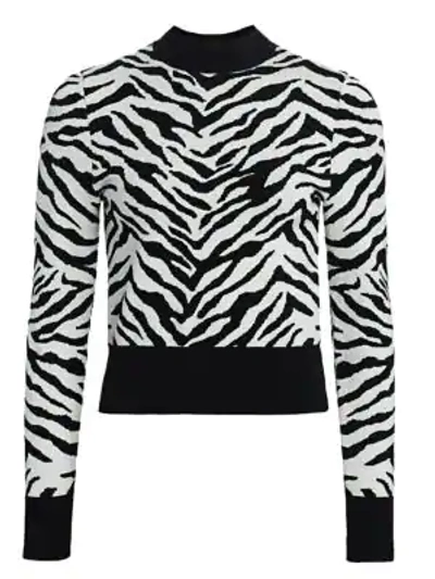 Shop A.l.c Lola Zebra Jumper In White Black