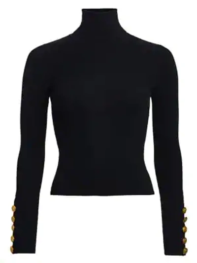 Shop A.l.c Desi Rib-knit Turtleneck Sweater In Black