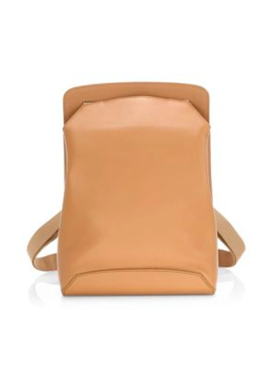 Shop The Row Moulded Leather Backpack In Dark Salmon