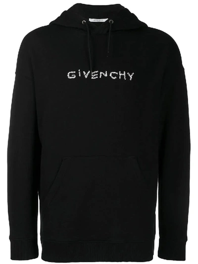 Shop Givenchy Stitched Logo Hoodie