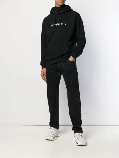Shop Givenchy Stitched Logo Hoodie