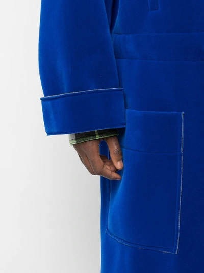 Cobalt Neoprene-backed Velvet Parka In Blue