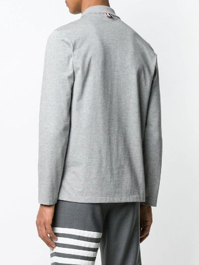 Shop Thom Browne Long Sleeve Jersey Polo