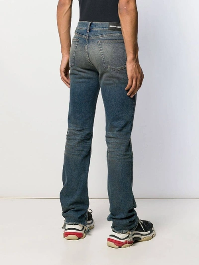 Shop Balenciaga Stonewash Straight Leg Jeans