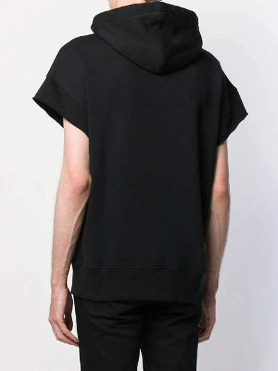 Shop Givenchy Drawstring Short Sleeve Hoodie Black