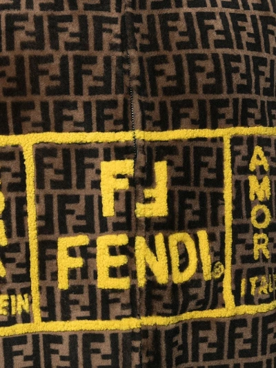 Shop Fendi Leather Lined Shearling Ff Roma Amor Jacket