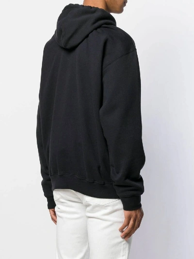 Shop Balenciaga Glossy Contrast Logo Hoodie In Black