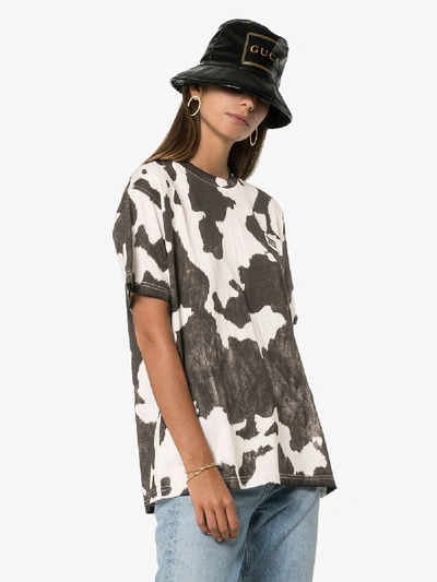 Shop Burberry Carrick Cow Print T-shirt In Black