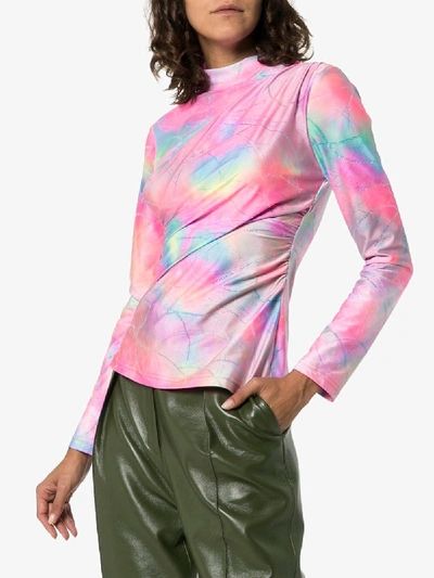 Shop Sies Marjan Peyton Glitter Tie-dye Top In Multicolour