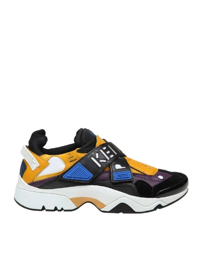 Shop Kenzo Sonic Scratch Sneakers In Leather And Neoprene In Multicolor