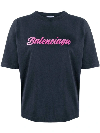 Shop Balenciaga Glossy Logo T-shirt