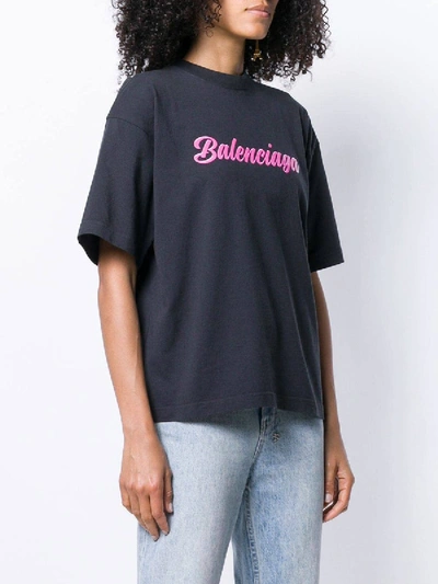 Shop Balenciaga Glossy Logo T-shirt