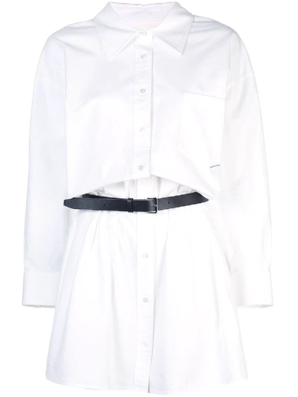 mini shirt dress white