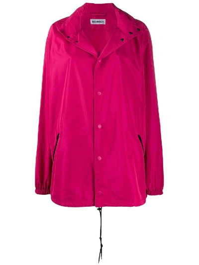 Shop Balenciaga Drawstring Windbreaker Fuchsia