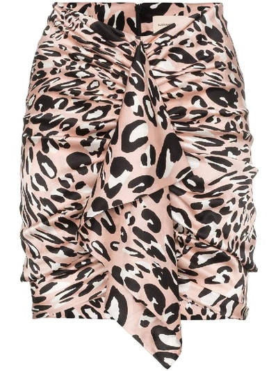 Shop Alexandre Vauthier Leopard Print Draped Mini-skirt In Brown