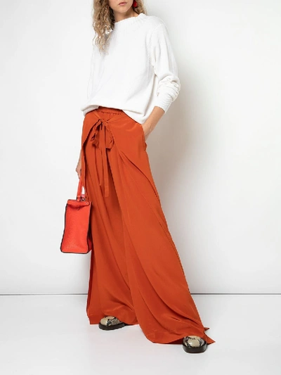 Shop Chloé Loose Fit Terracotta Pants In Orange