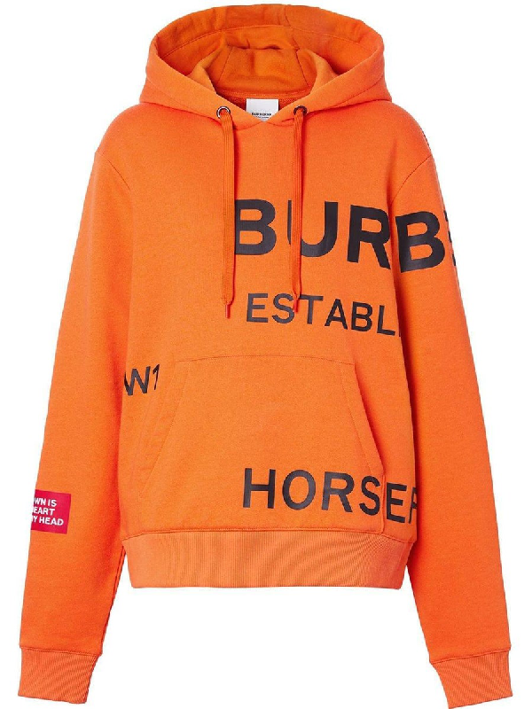 burberry oversized logo print hoodie