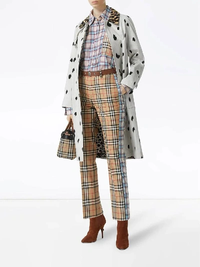 Shop Burberry Straight Fit Contrast Check Cotton Trousers In Multicolor