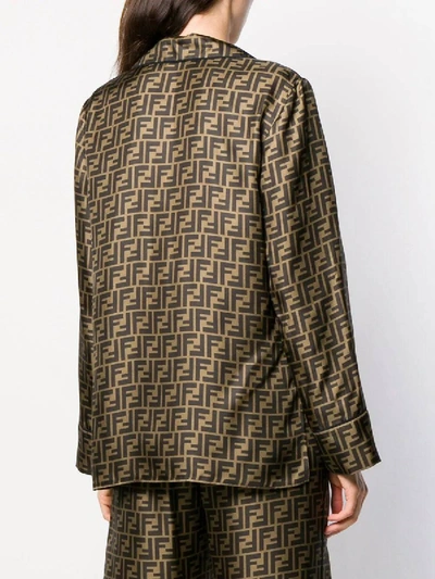 Shop Fendi Motif Pattern Shirt