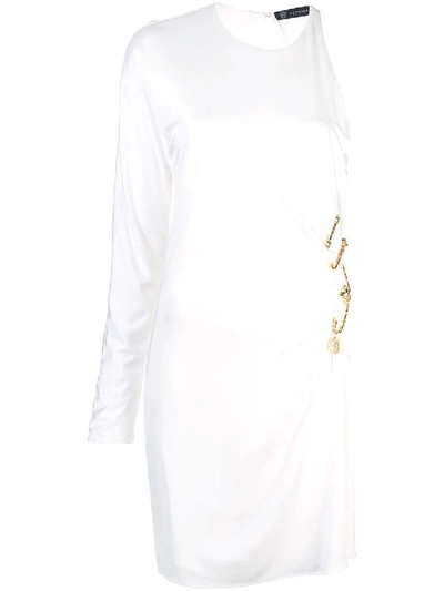 Shop Versace Safety Pin Asymmetric Dress In White