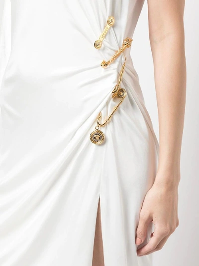 Shop Versace Safety Pin Asymmetric Dress In White