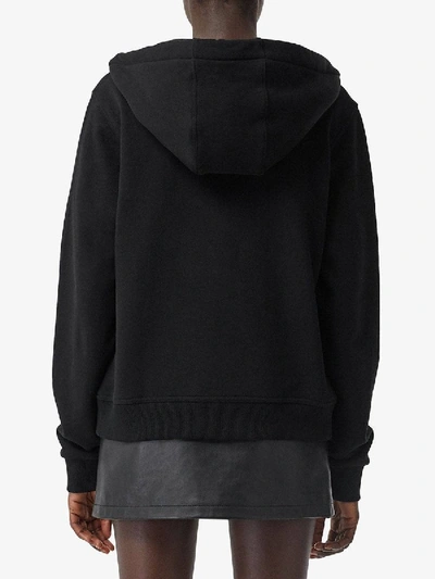 Shop Burberry Monogram Motif Cotton Oversized Hooded Top In Black