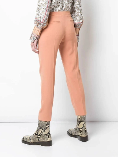 Shop Chloé Cropped Slim-fit Trousers