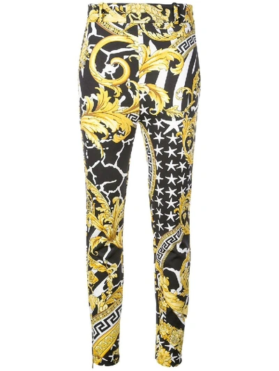 Shop Versace Savage Baroque High-rise Trousers