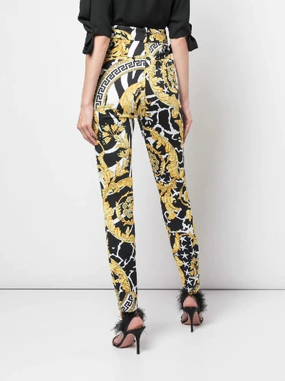 Shop Versace Savage Baroque High-rise Trousers